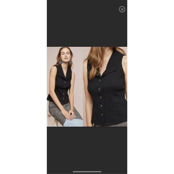 Ettitwe Anthropologie XS Black Vest
90s Work Fitted Collared Button Down - Picture 5 of 5